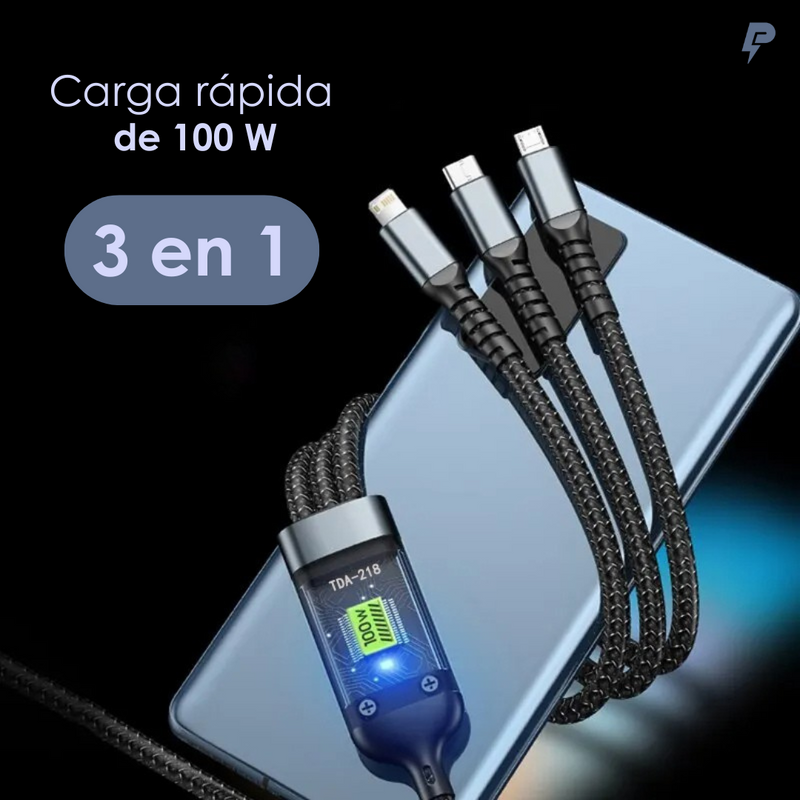 Cable de carga rápida Powernest 3 en 1